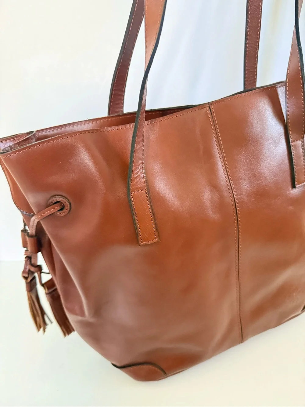 Patricia Nash Kemble Leather Tote Tassle Shoulder Bag